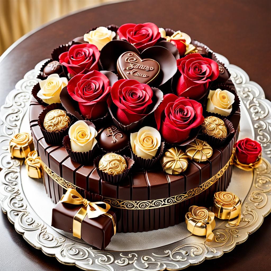 Extravagant Chocolates and Roses Display