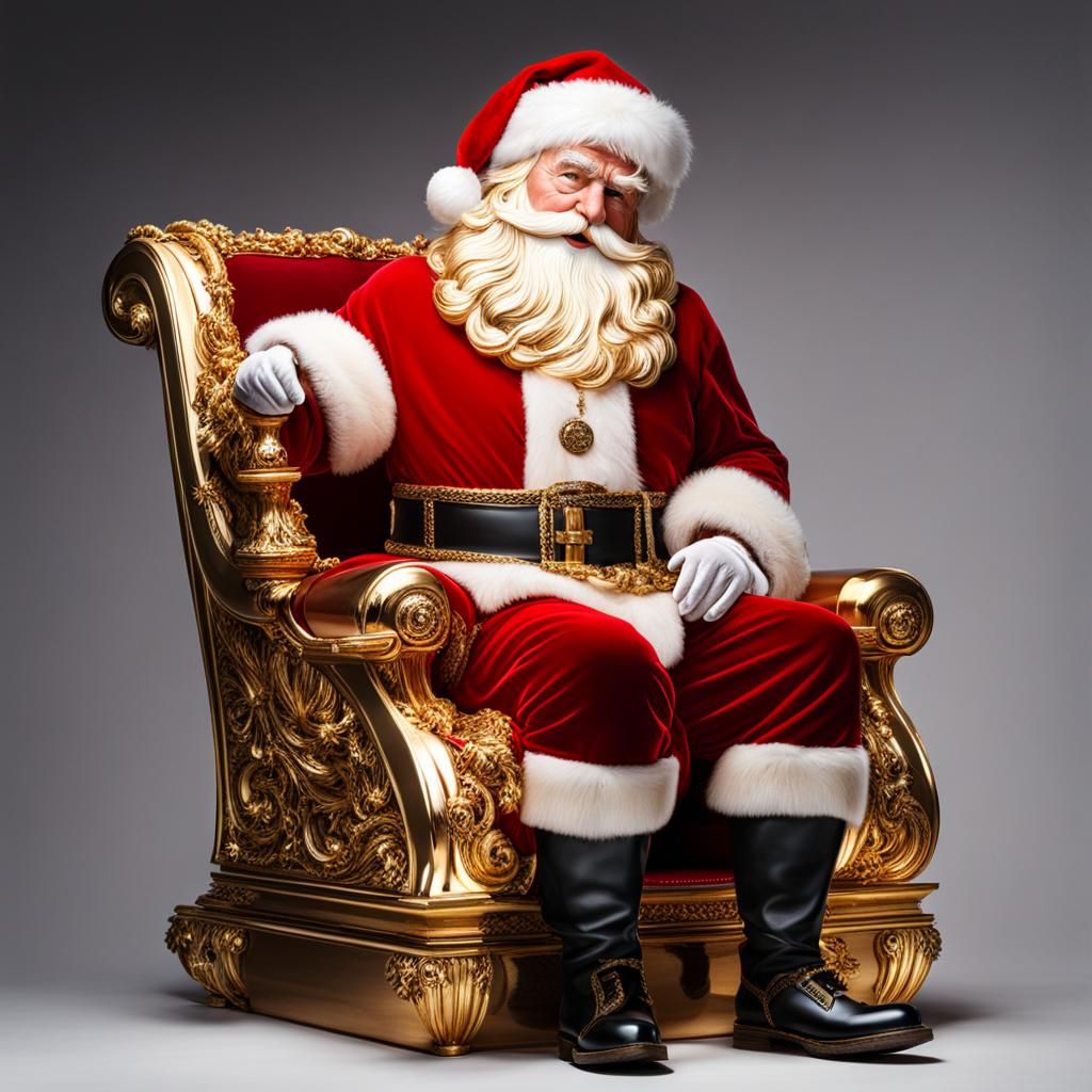 AI-Generated Gilded Santa Claus Illustration