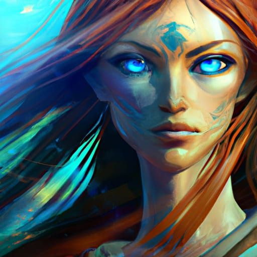 Red Haired Female Warrior Portrait in 8k