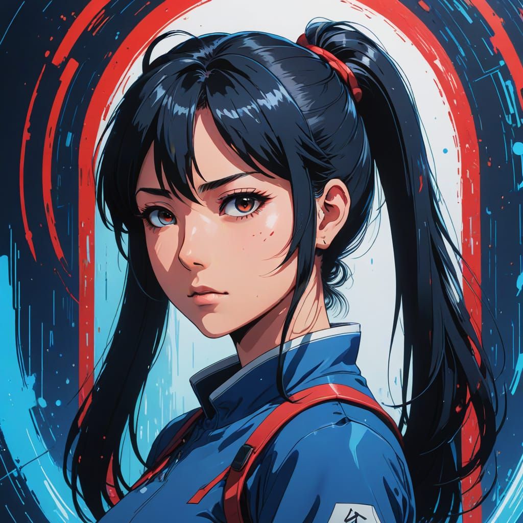 Anime Girl Before Glitching Portal