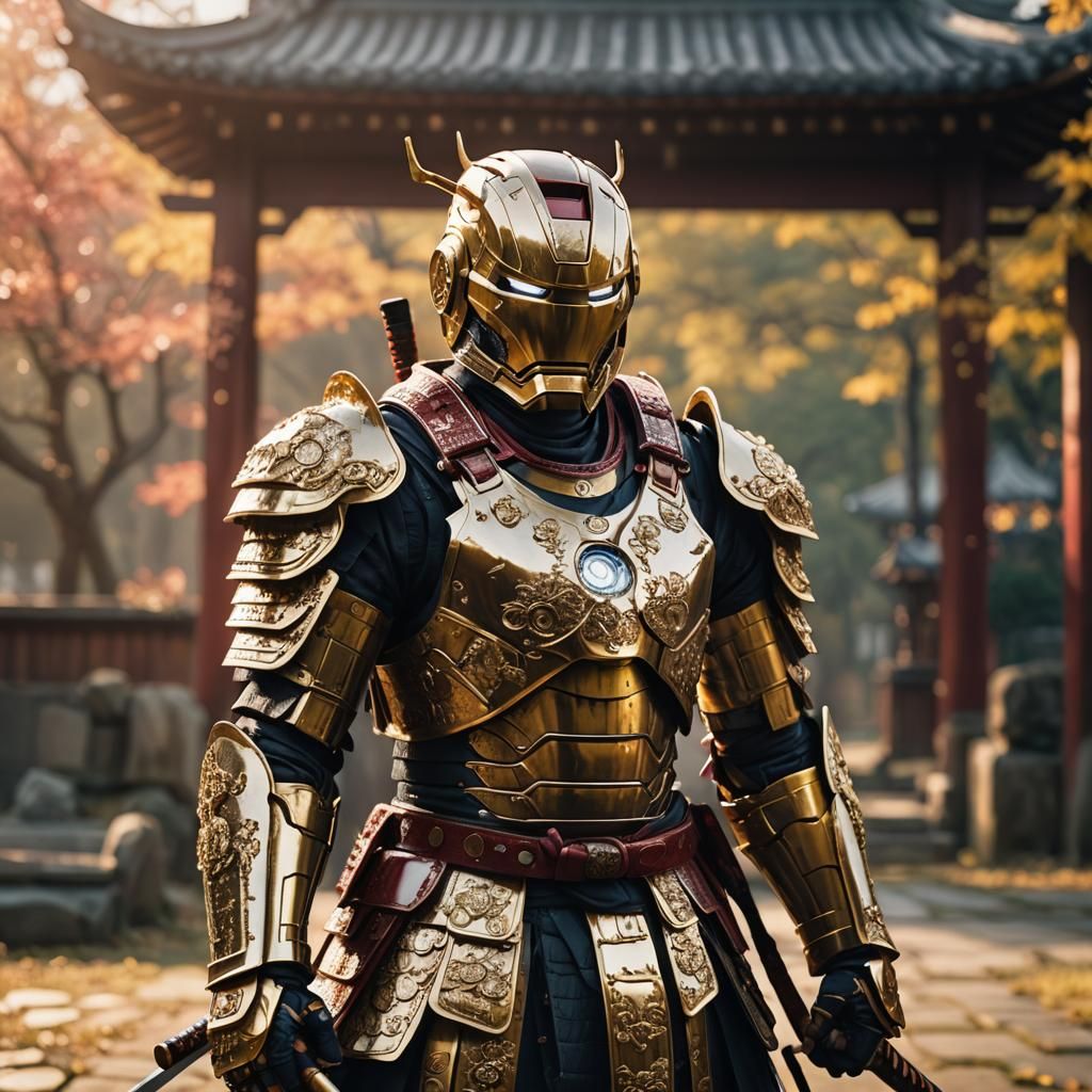 Iron Man as Samurai in Anime Style