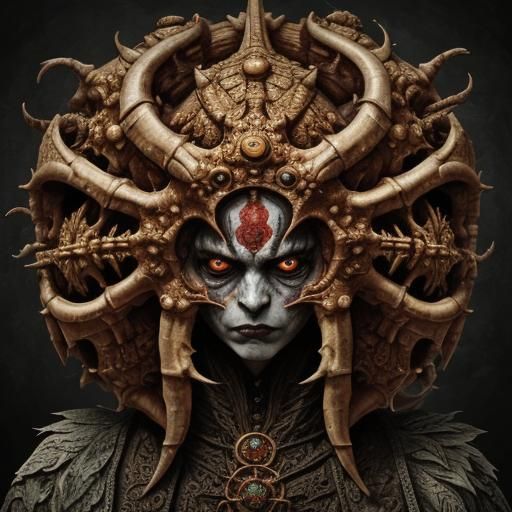 Surreal Multi-Armed Monster in Maximalist Style