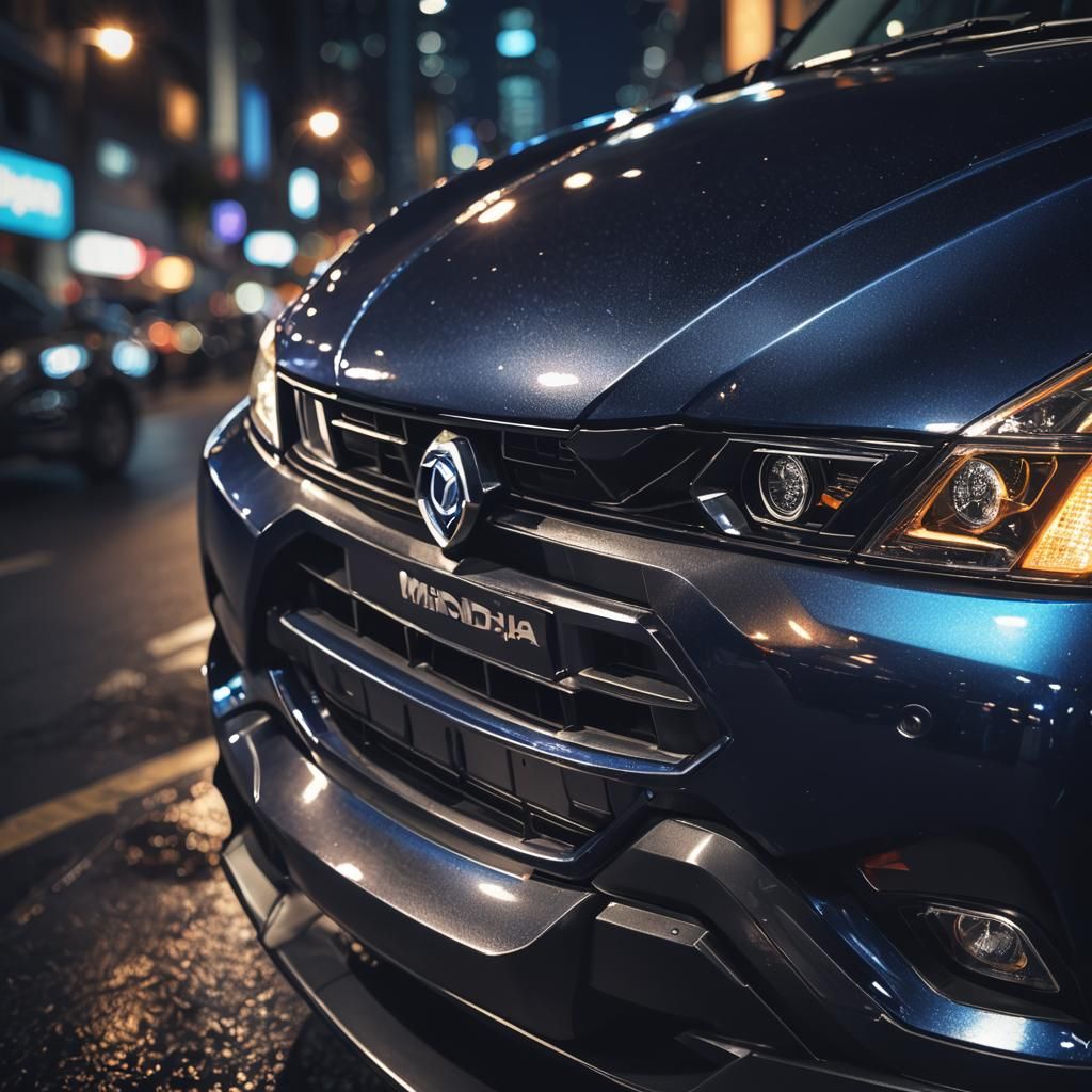 Sleek Midnight Blue Mahindra in Automotive Photography
