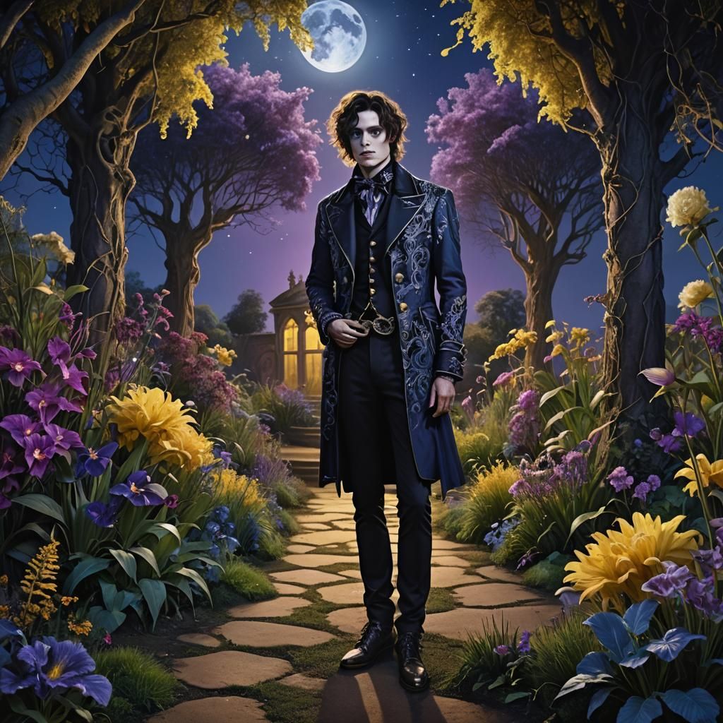 Edward Scissorfeet in Mystical Garden: Matte Painting