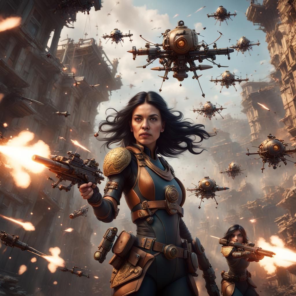 Steam Drones Attack Pilot: Fantasy Concept Art