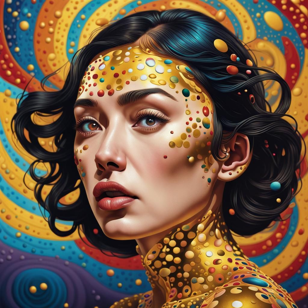 Psychedelic Spiral Envelops Woman, Poster Art