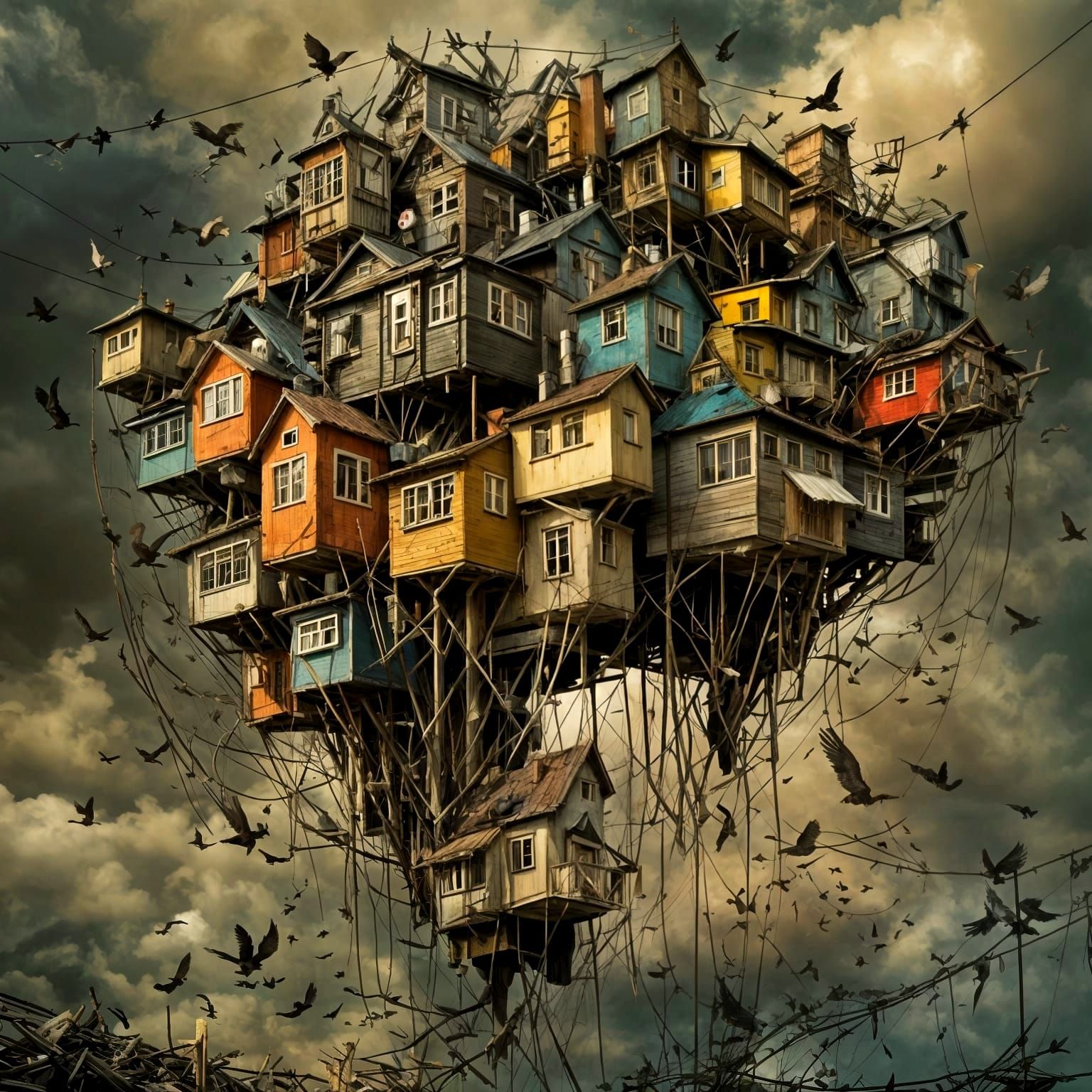 Surreal Birds Emerge from Geometric Structures