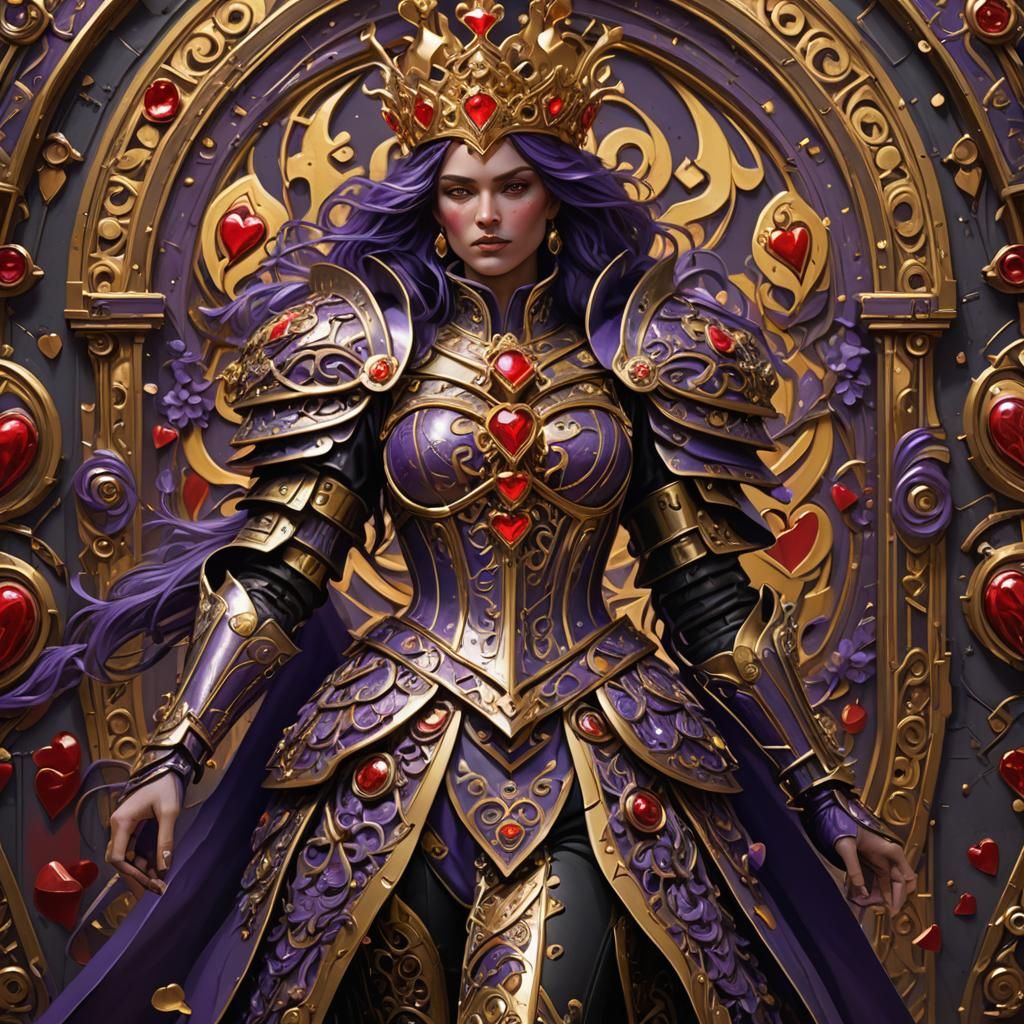 Armored Queen of Hearts: Dark Fantasy Masterpiece