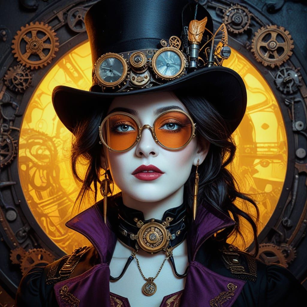 Steampunk Woman: Hyperrealistic Cinematic Glamour Portrait