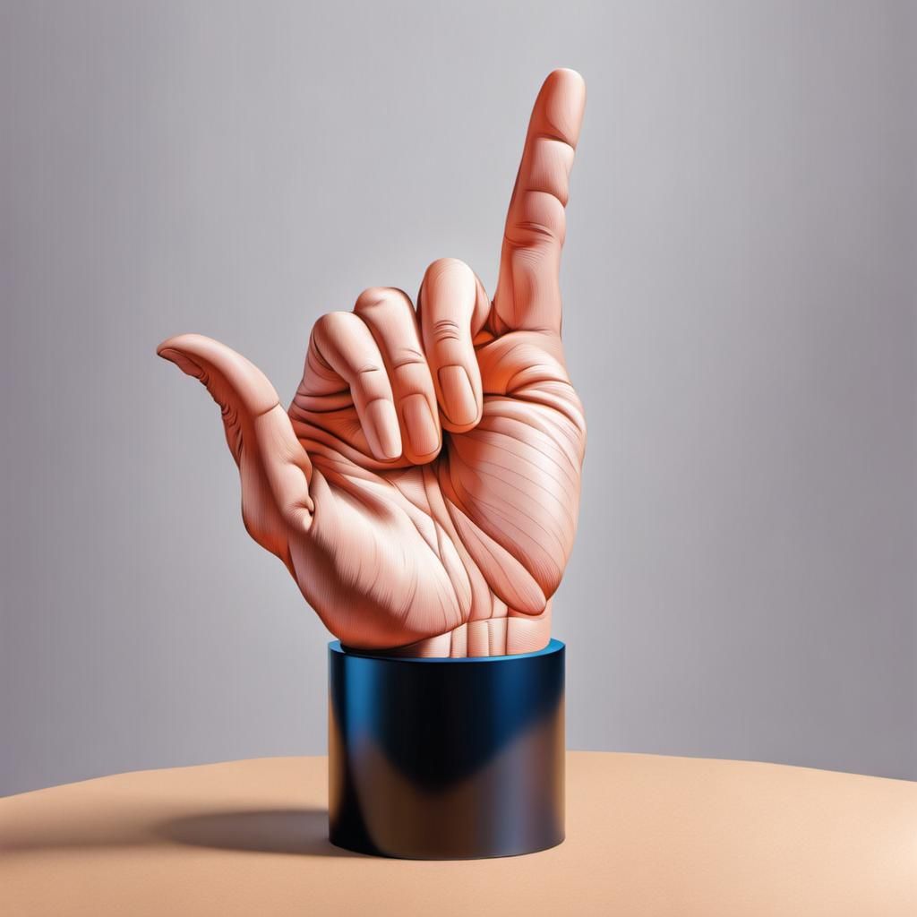 Detailed Shaka Hand Gesture with Vibrant Design