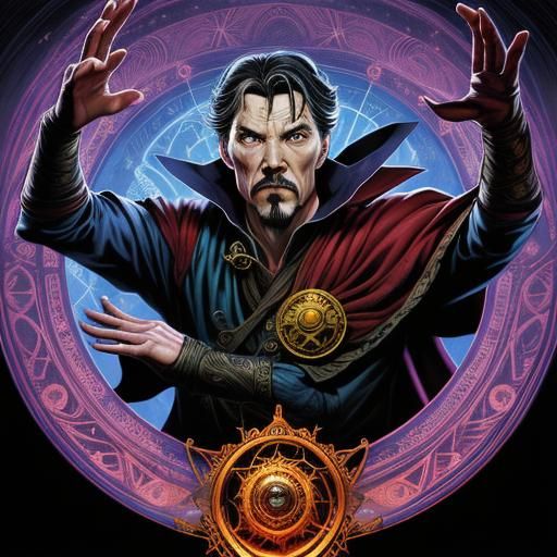 Dr. Strange and Clea vs. Beholder Comic Art