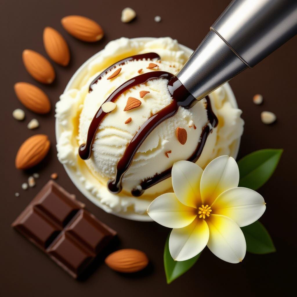 Decadent Ice Cream with Chocolate and Almonds