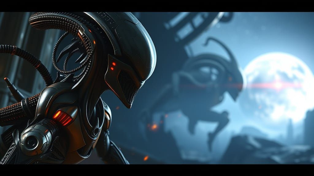 Alien Market in a 3D Game Cinematic Style