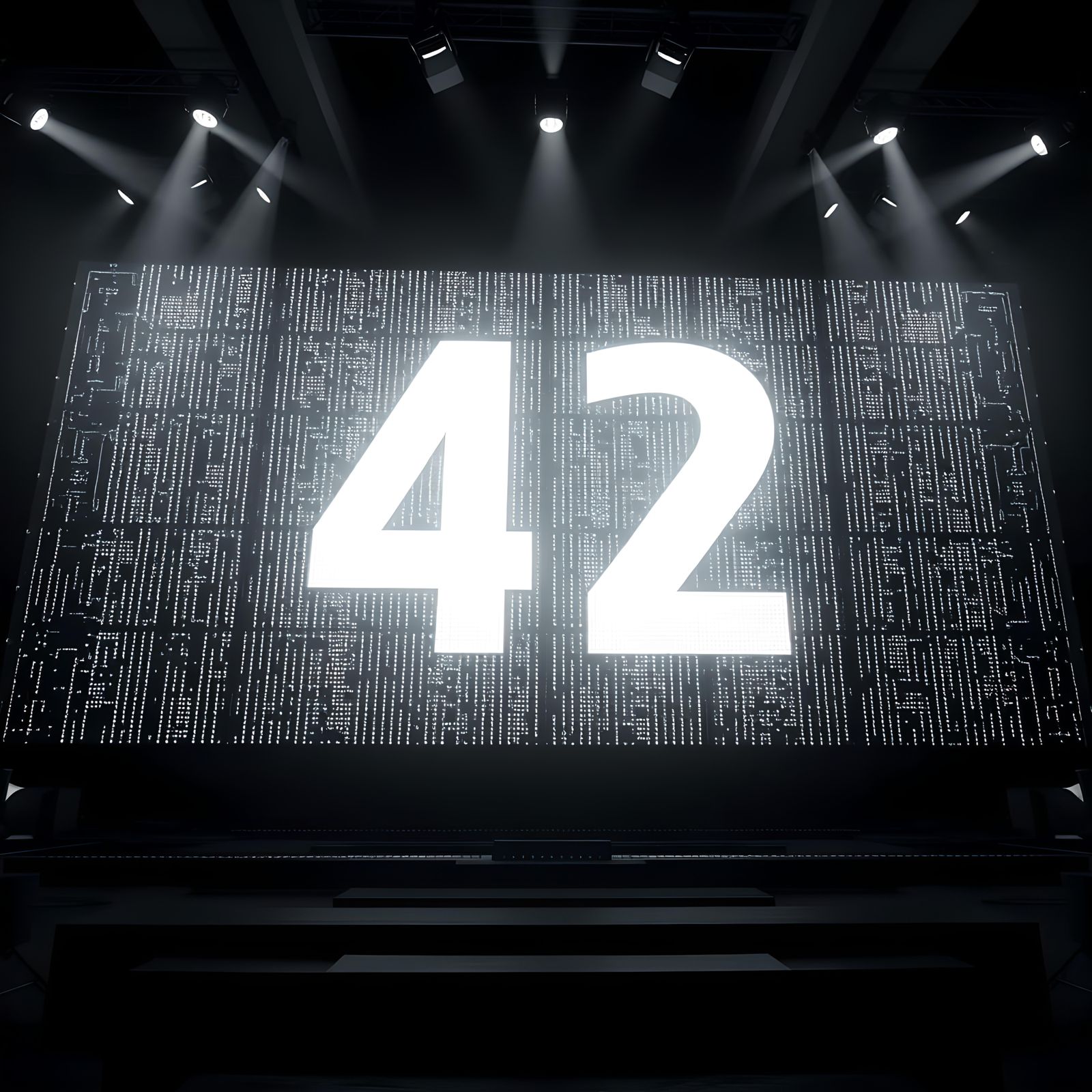 Illuminated 42 on Transparent Supercomputer