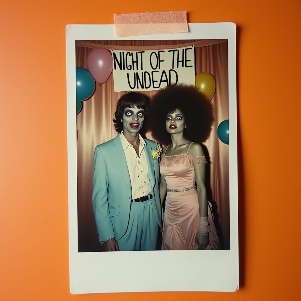 Zombie Prom Night 1985: Undead Couple Poses
