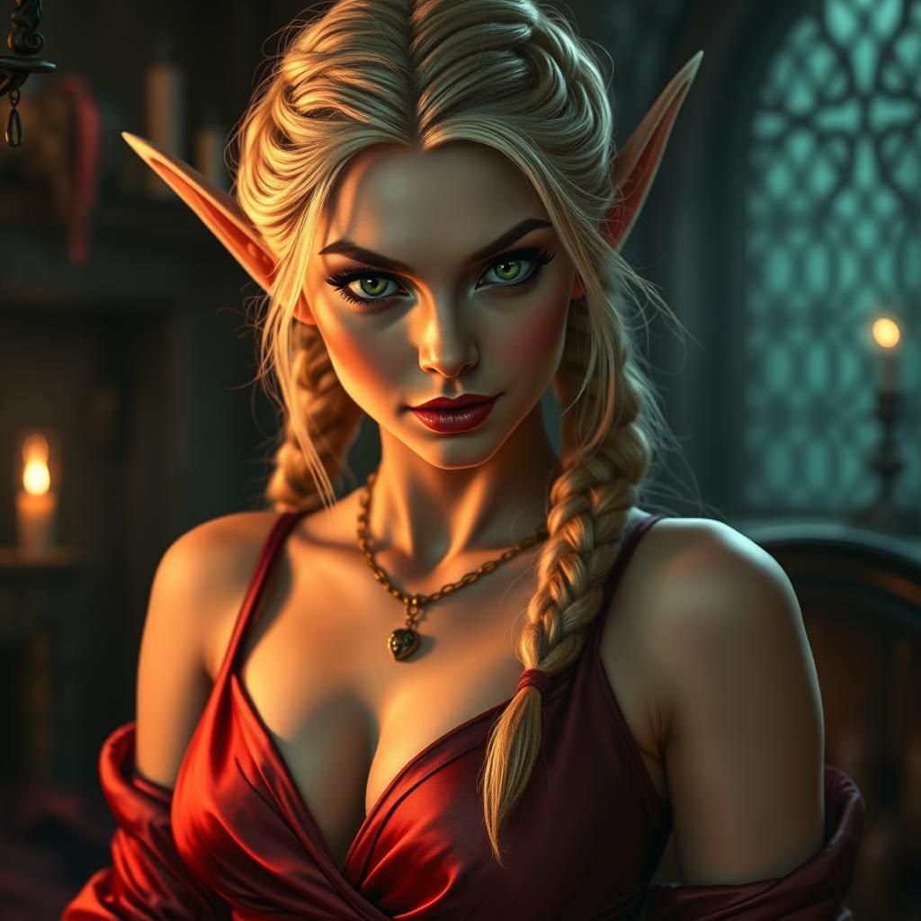 Elegant Elf in Smokey Thieves Den