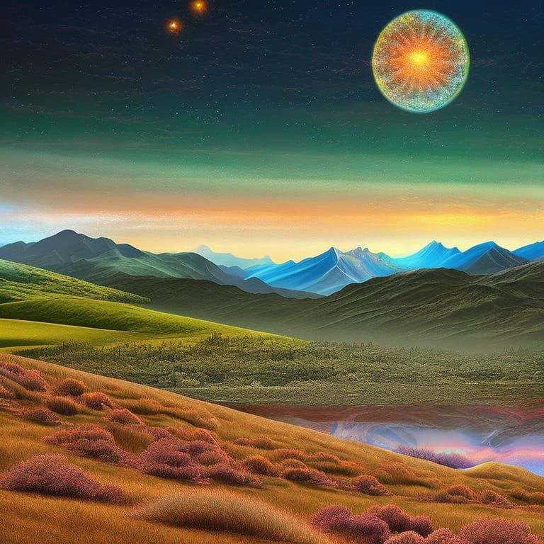 Astral Frozen Landscapes in Mixed Media