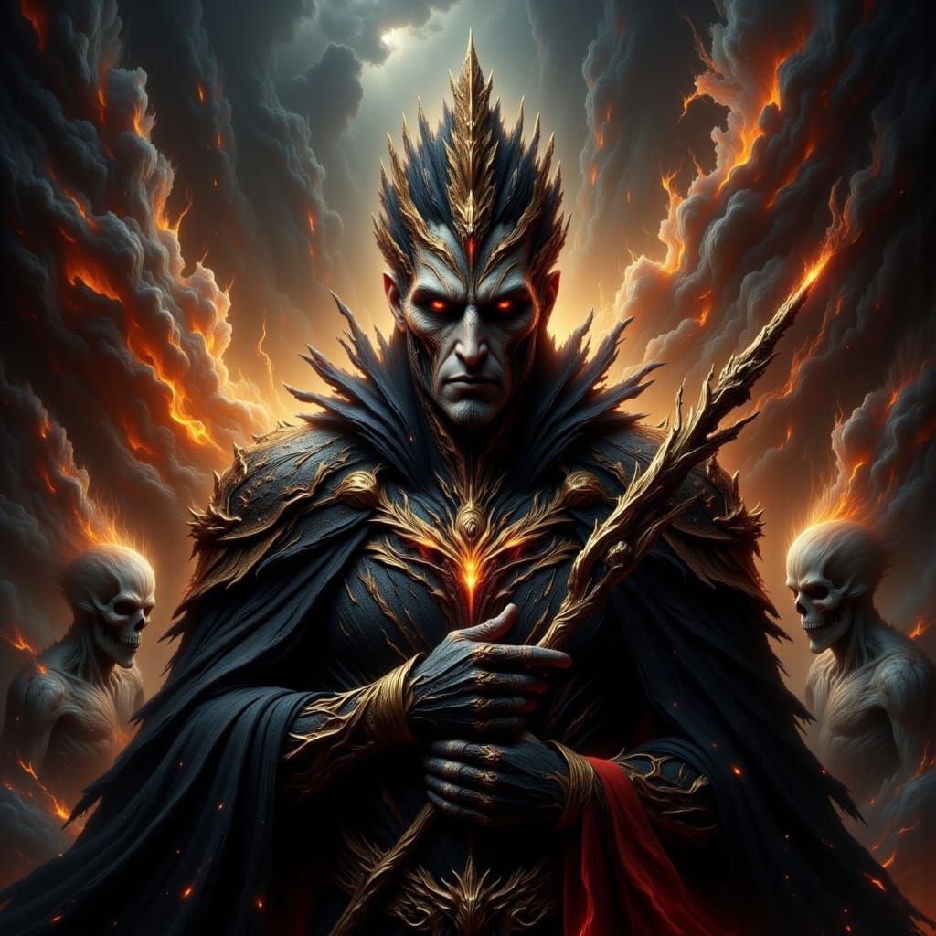 Evil Emperor in Black Uniform with Gold Crown