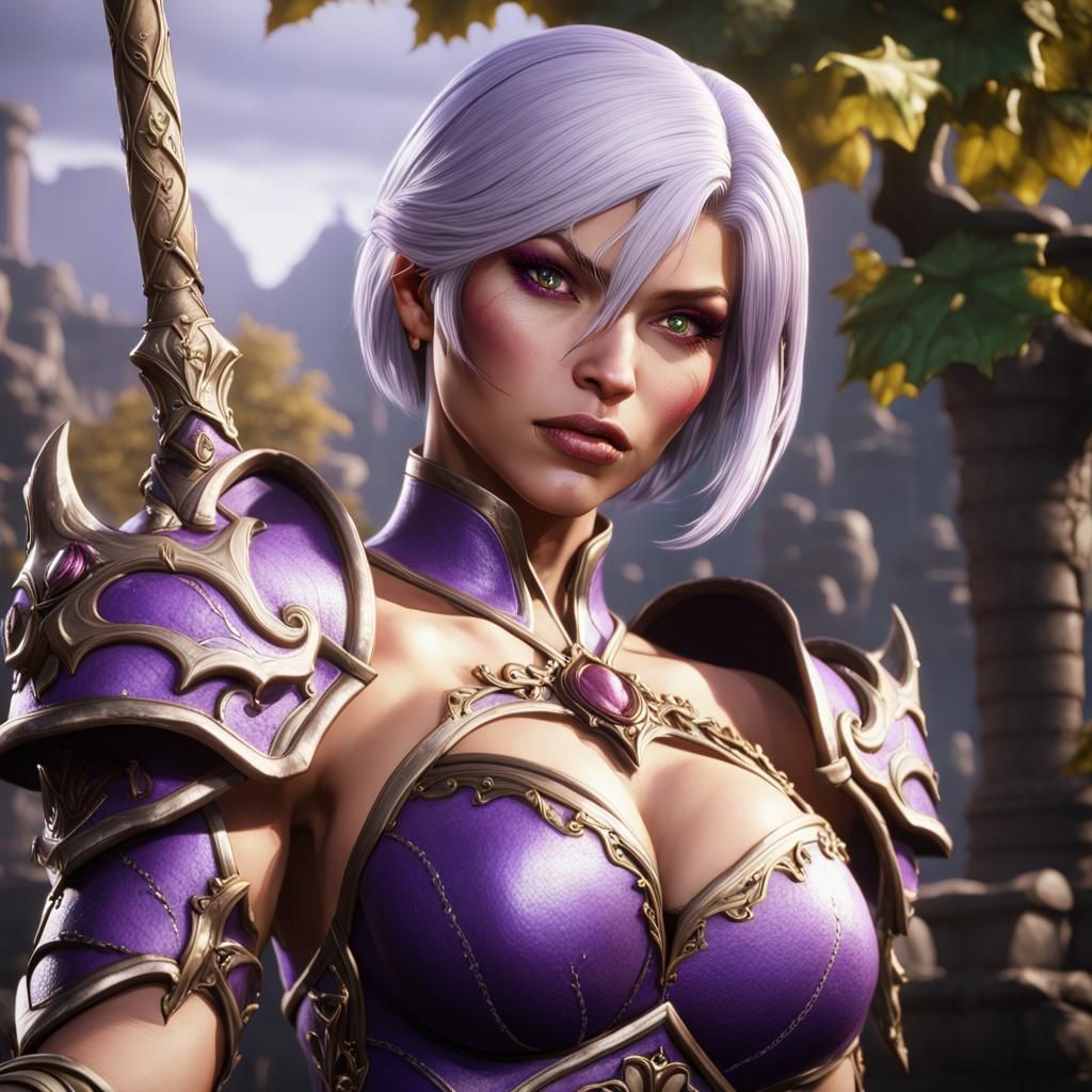 Detailed Ivy Valentine from Soul Calibur in 8K