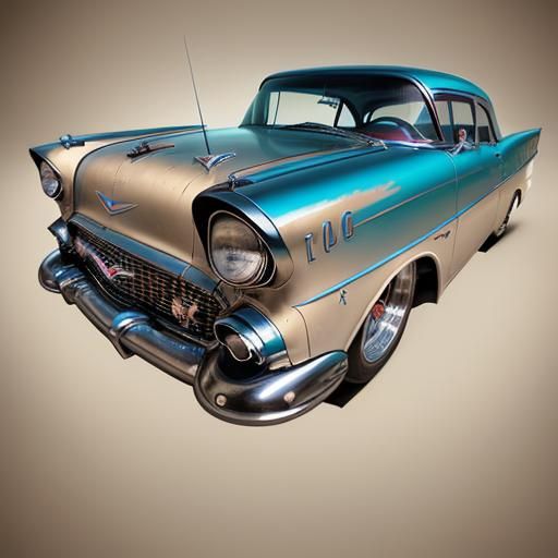 1957 Chevy Drag Car in Splash Art Style