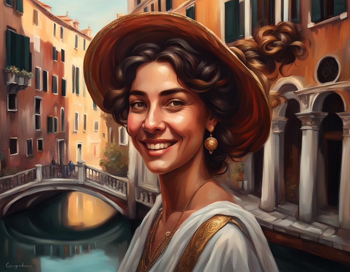 Venetian Beauty: Baroque Portrait in Oil Painting