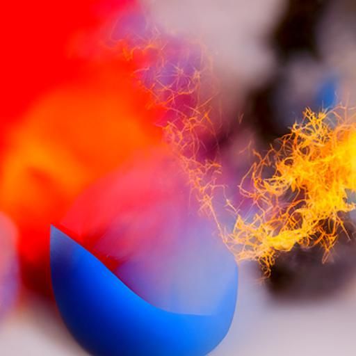 Geometric Blue Fire in Pop Art Style