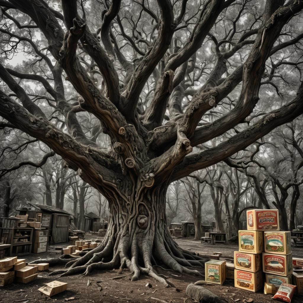 Mockles on Silpen Tree: Hyperrealistic Dreamscape