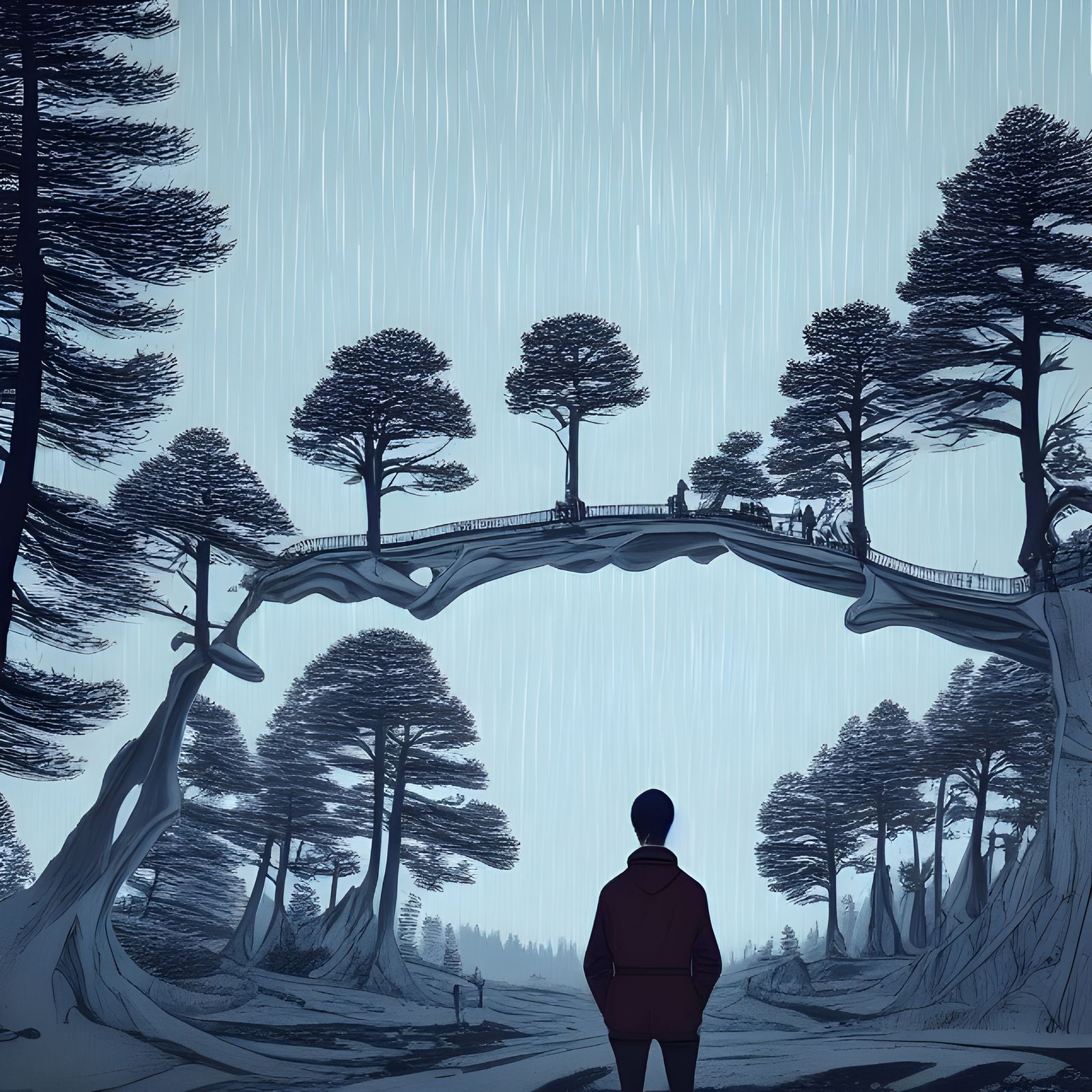 Man Questioning Existence in Photorealistic Style