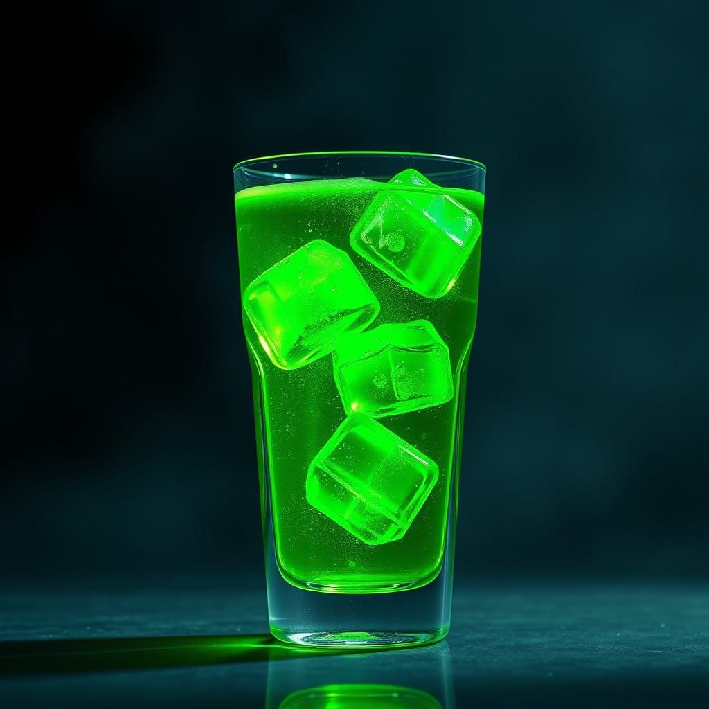 Ethereal Soylent Green Beverage in Neon Glow