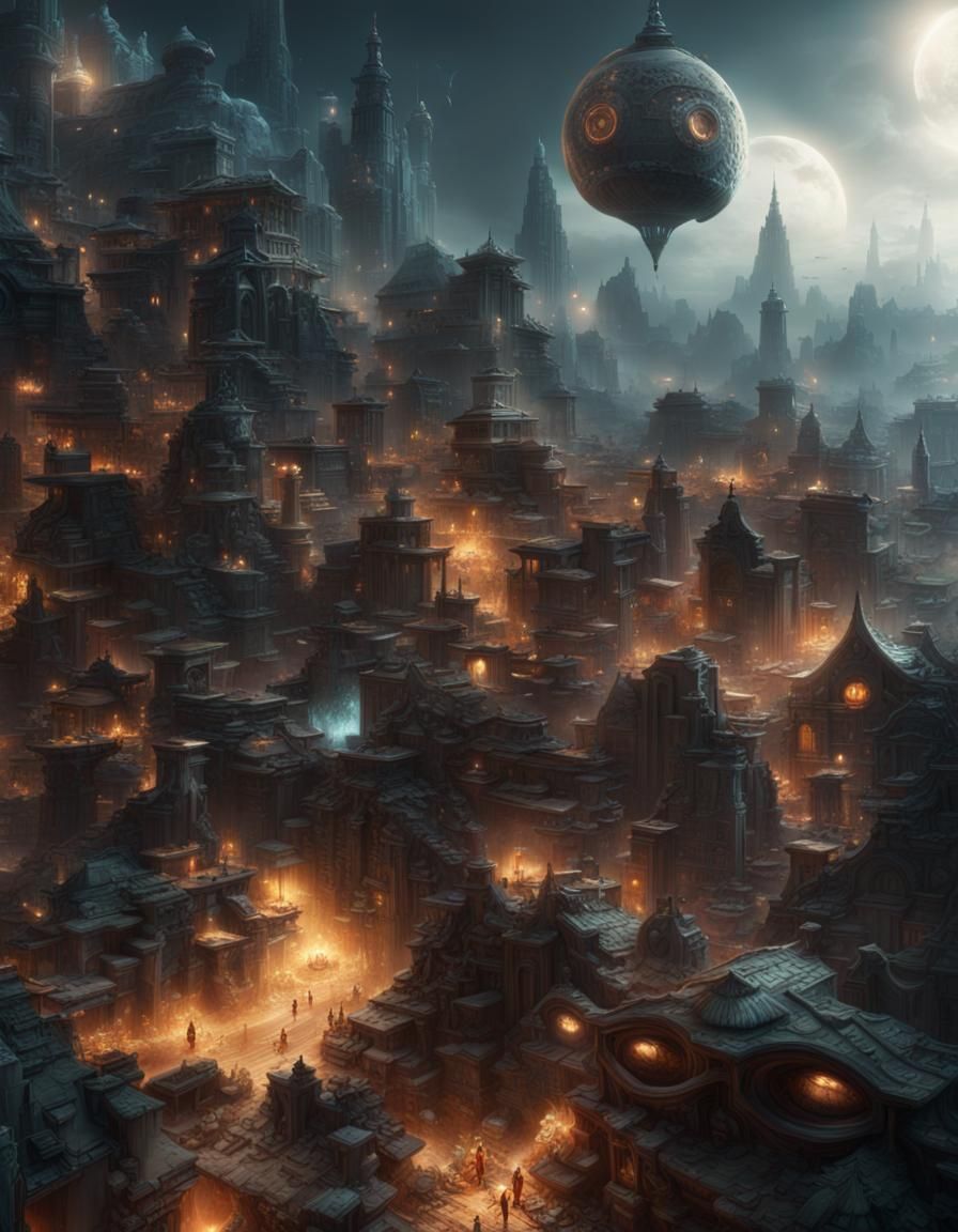 Dramatic Maximalist Digital Matte Painting