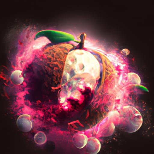 Lychee Grenade Exploding: Digital Matte Painting