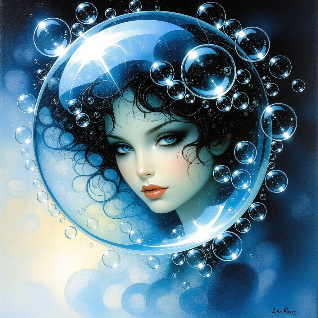 Dramatic Abstract Bubbles in Surrealist Style