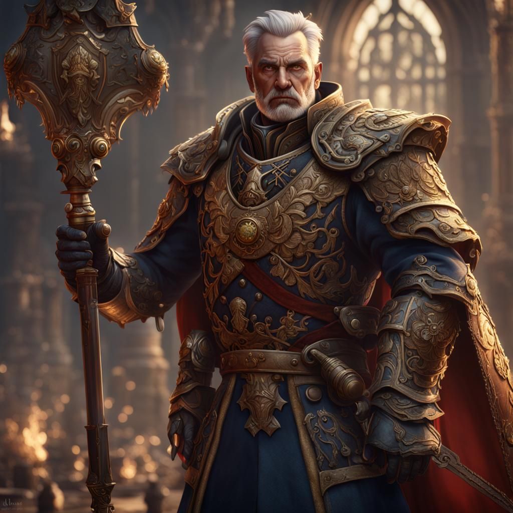 Noble Fantasy General in Detailed Matte Painting