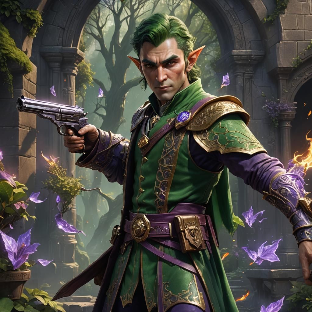 Eladrin Elf Artificer with Magic Paintbrush