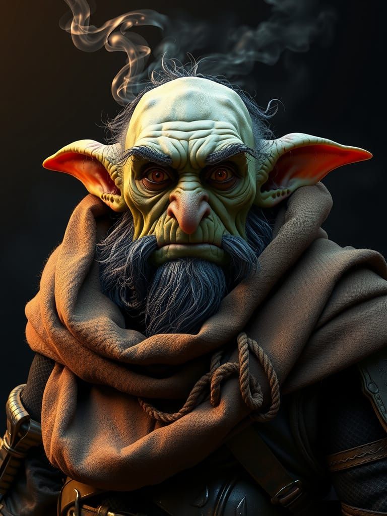 Gritty Goblin Pyromancer in Fiery Glory