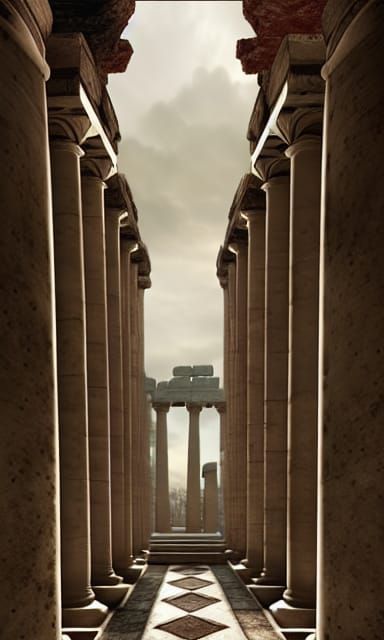 Theseus and the Minotaur in Labyrinth, Detailed Matte Painti...