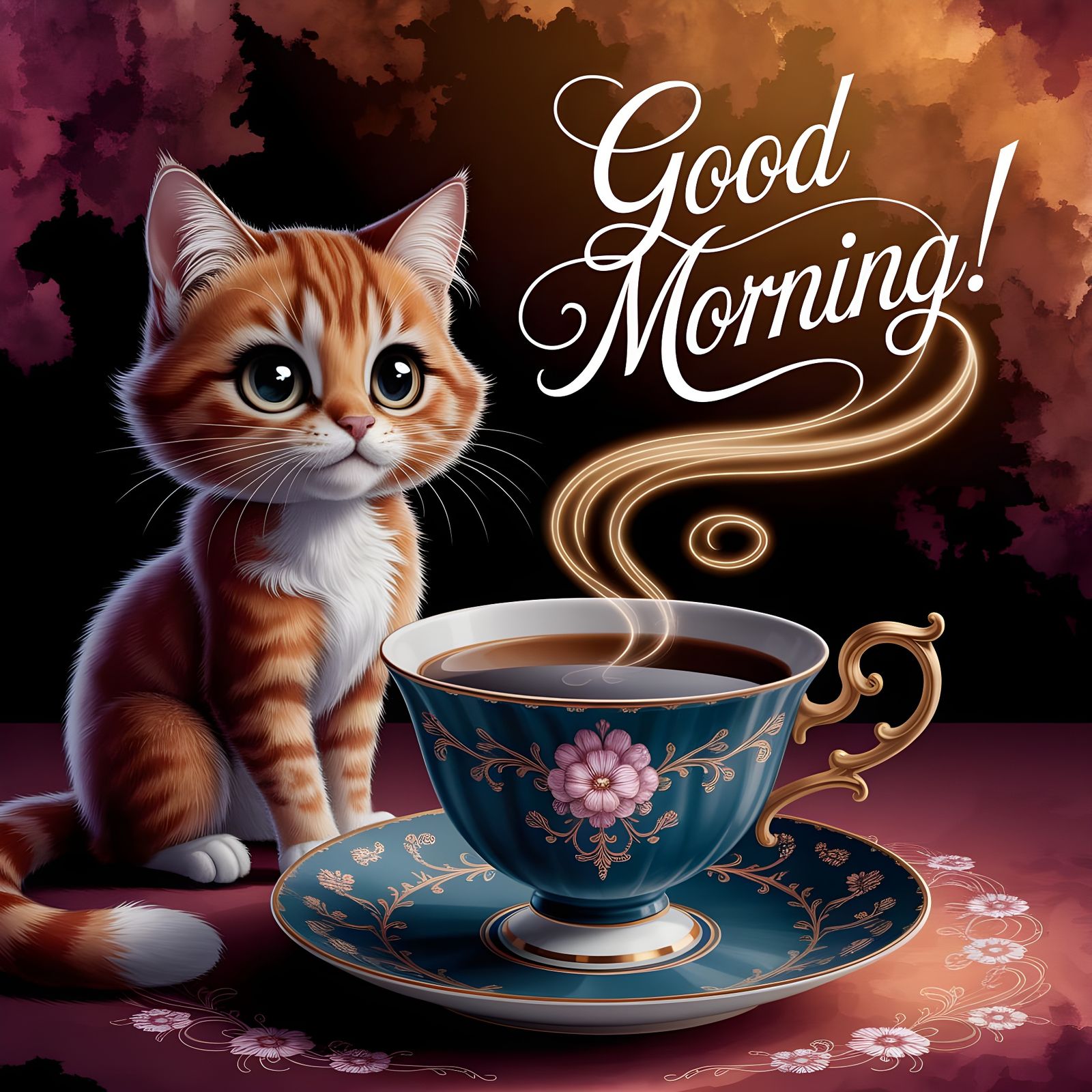 Charming Red Cat in Elegant Baroque Setting