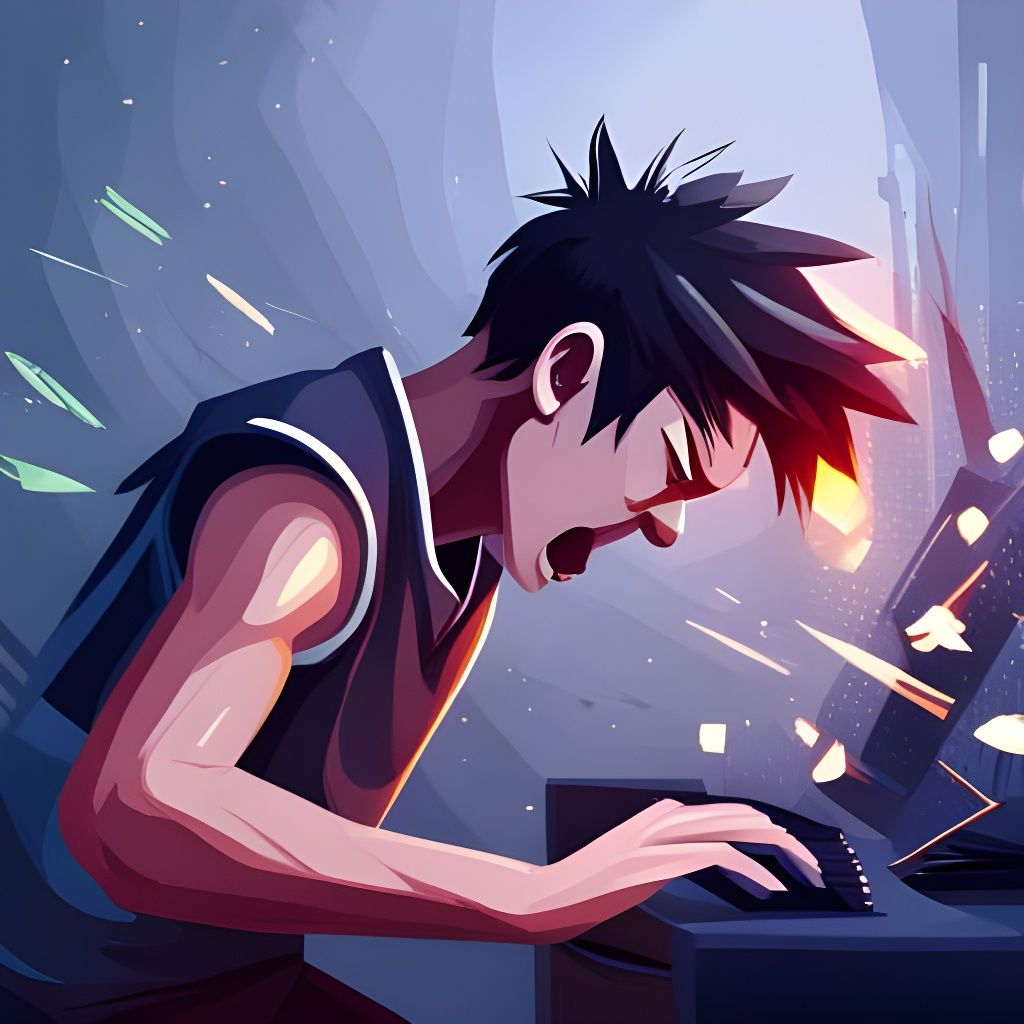 Angry Gamer Boy Destroys Keyboard