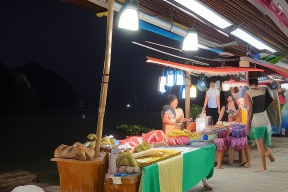 Weekend night market in Krabi Thailand
