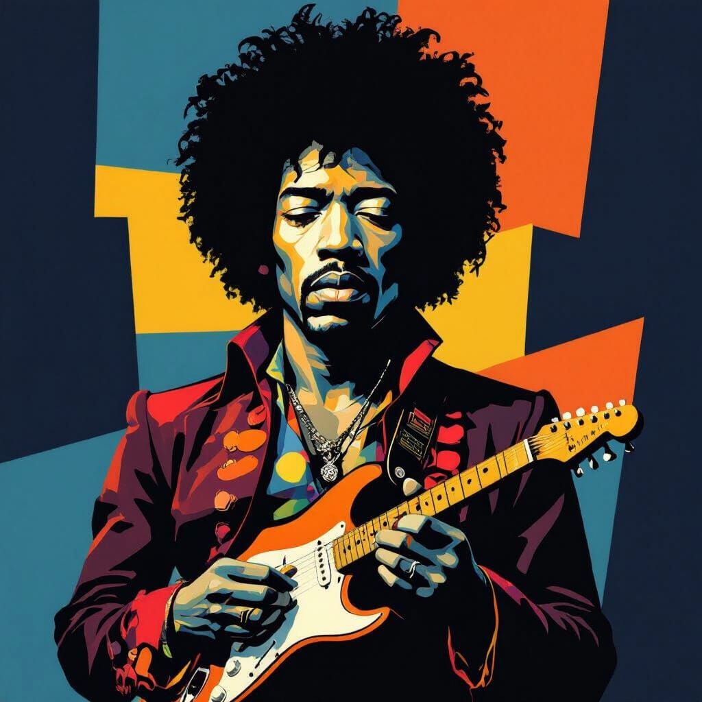 Minimalist Abstract Portrait with Geometric Shapes