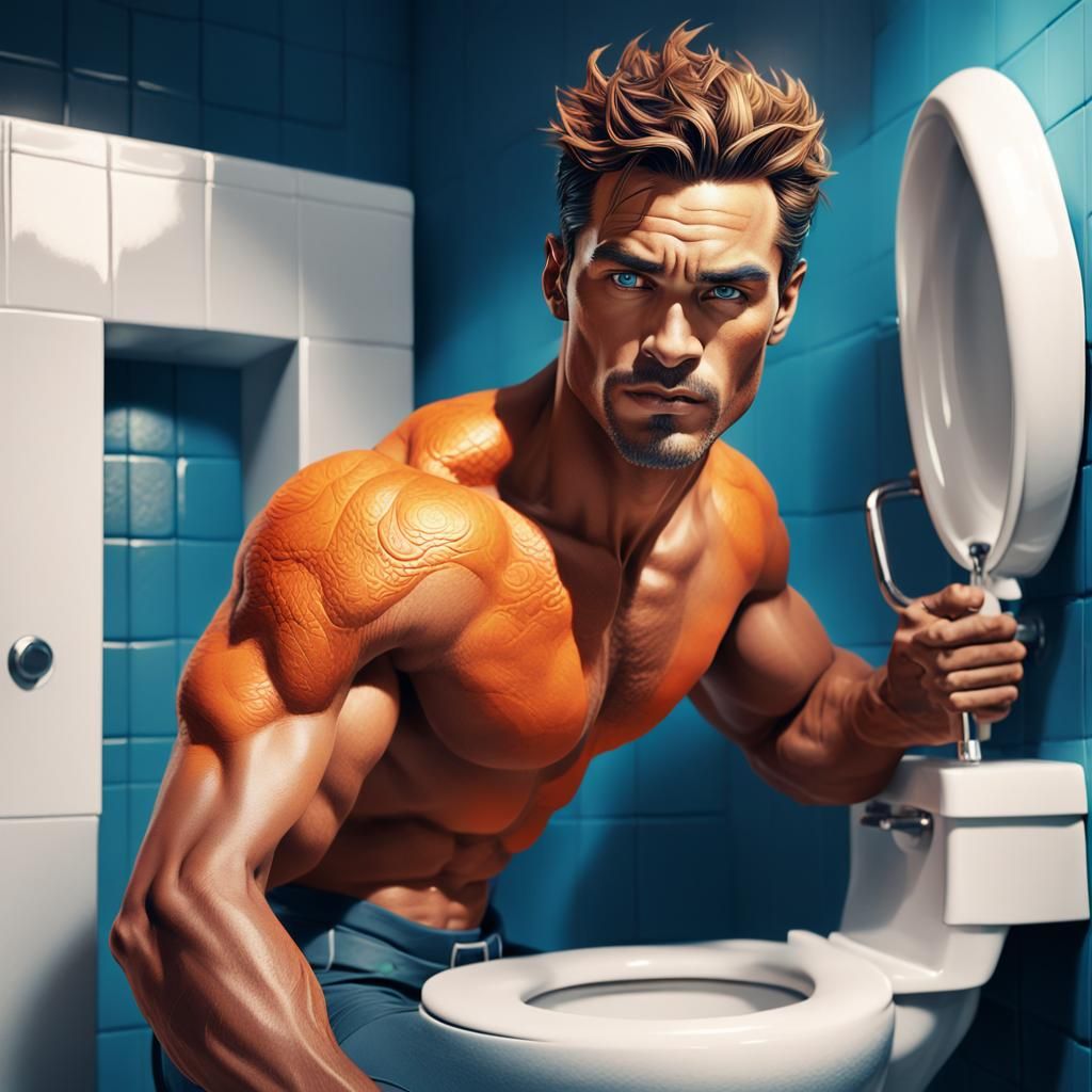 Man Emerging from Toilet: Fantasy Concept Art