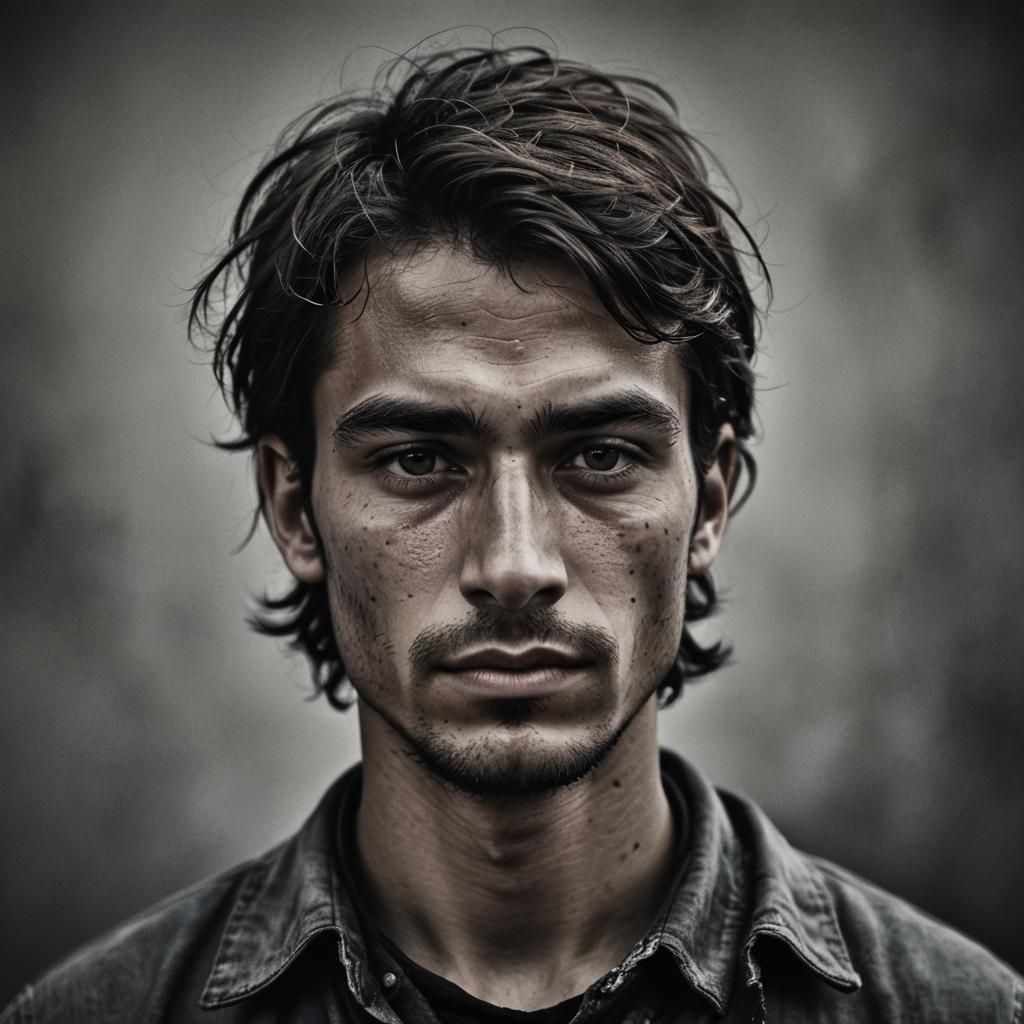 Young Migrant Worker Portrait in Ambient Light