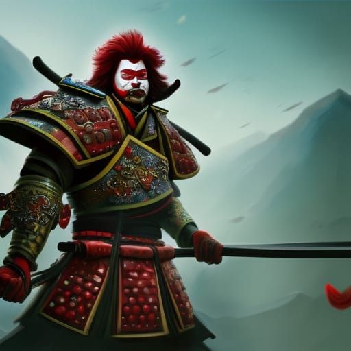 Samurai Ronald McDonald in Detailed Matte Painting