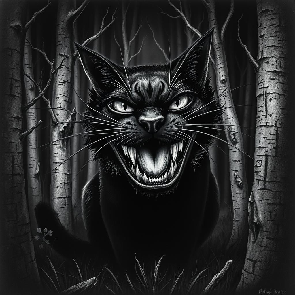 Black Cat Monster in Gothic Forest