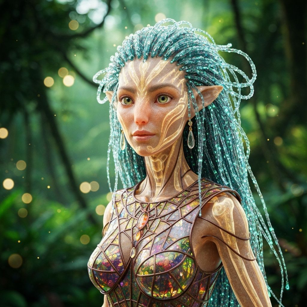 Bioluminescent Dinosaur Genie in Jungle Dreamscape