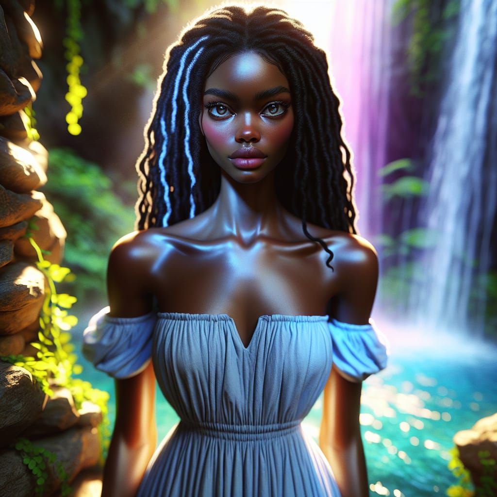 Adjassou-Linguetor: Haitian Spring Water Goddess in Synthwav...