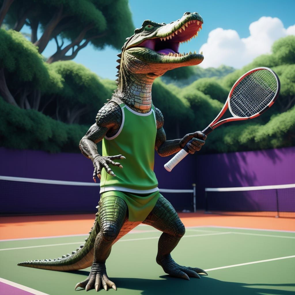 Colossal Crocodile Smashes Tennis Ball in Epic Showdown with...