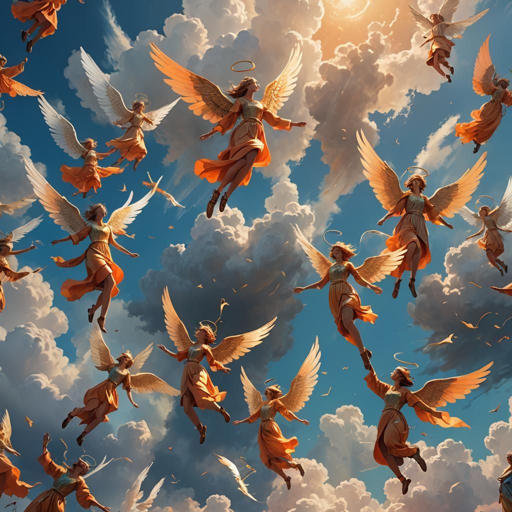 Angels Dancing to Jazz: Fantasy Matte Painting