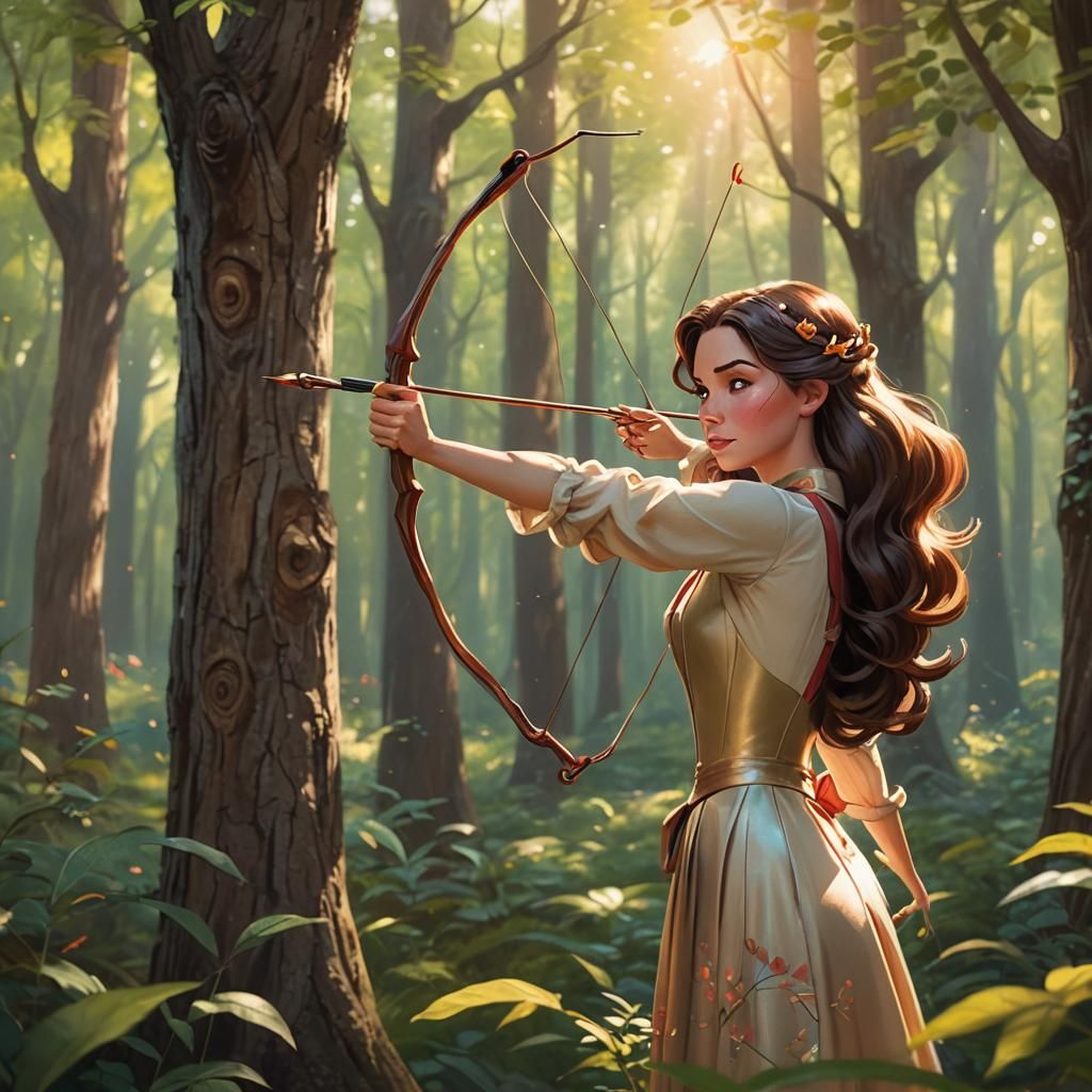 Melinda the Archer: Disney-Inspired Forest Scene