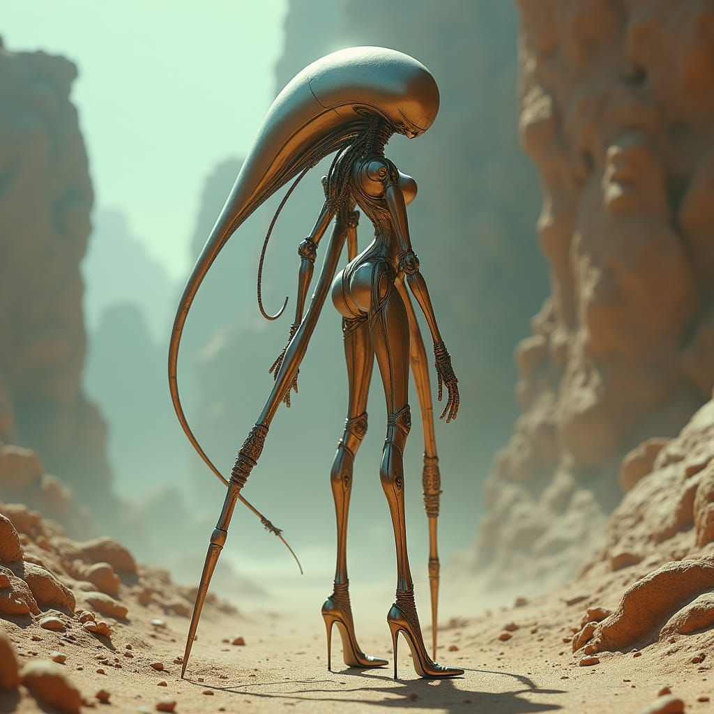 Martian Tripod in Stilettos: A Futuristic Vision